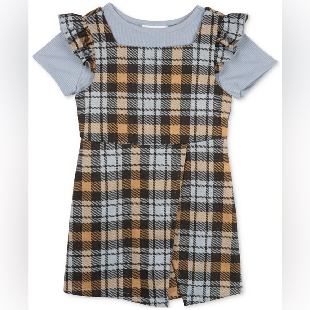 NWT Toddler Little Girls Romper with Skort and Top, Ruffle Sleeves, 2 pcs Set